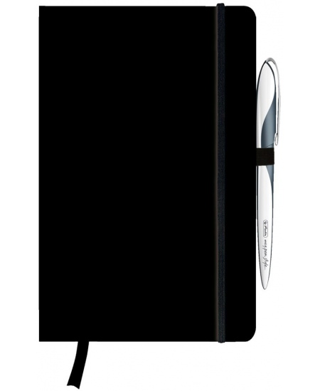 Piezīmju grāmatiņa HERLITZ, A5, kvadrātveida, melna