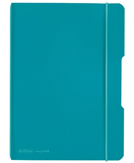 Piezīmju grāmatiņa HERLITZ ar gumiju, A5, kvadrātiņi, zila