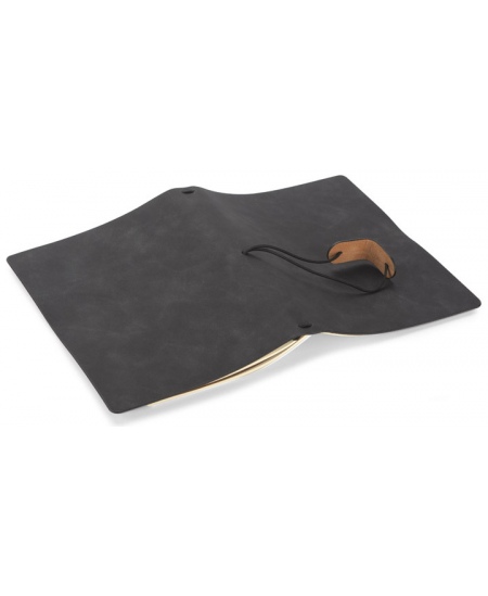 Piezīmju grāmatiņa RETRO LITE, A5, līnijotā, eko āda, melna