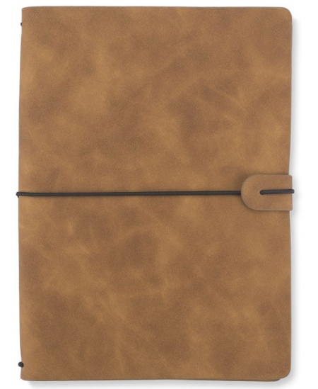 Piezīmju grāmatiņa RETRO LITE, A5, līnijotā, eko āda, brūna