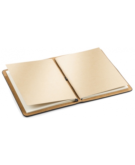 Piezīmju grāmatiņa RETRO, A5, līnijotā, eko āda, melna