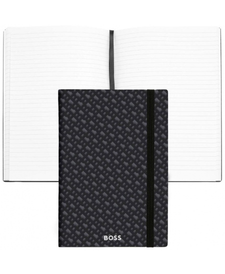 Piezīmju grāmatiņa BOSS MONOGRAM, A5, līnijota, melna