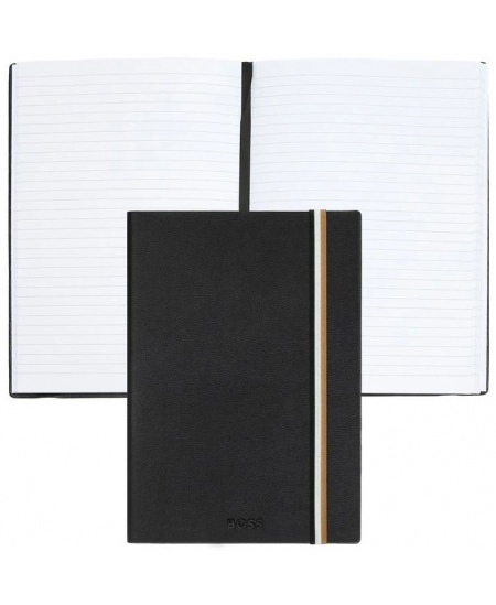 Piezīmju grāmatiņa BOSS ICONIC BLACK, A5, līnijota, melna