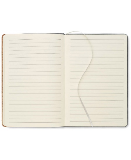 Piezīmju grāmatiņa CORKBOOK, A5, līnijota, pelēka