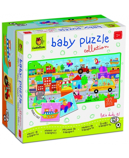 Divpusēja puzle mazuļiem LUDATTICA Transports, 32 detaļas