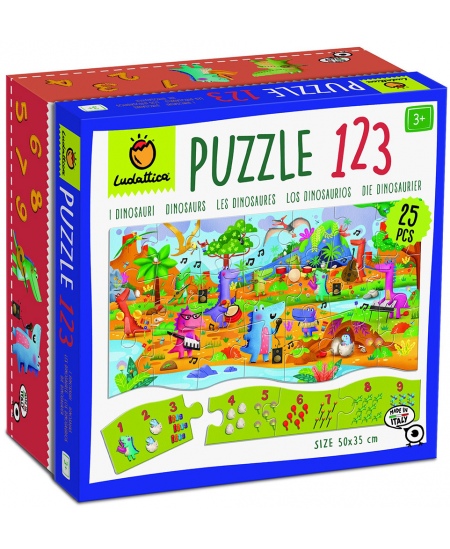 Skaitīšanas puzle 123 LUDATTICA Dinozauri