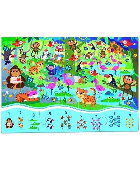 Skaitīšanas puzle 123 LUDATTICA Džungļi