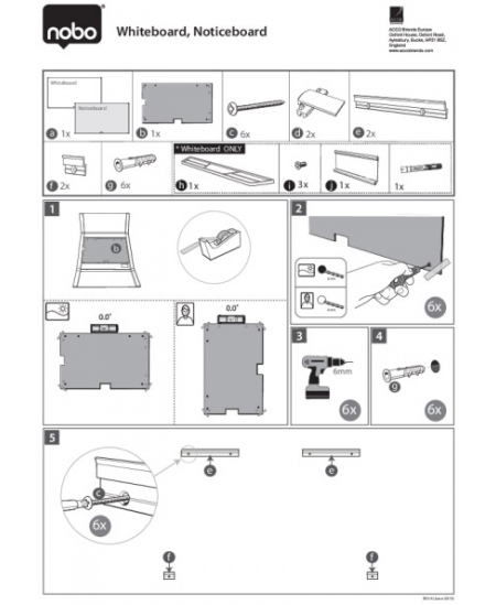 Magnētiskā tāfele NOBO, 90x60 cm, balta