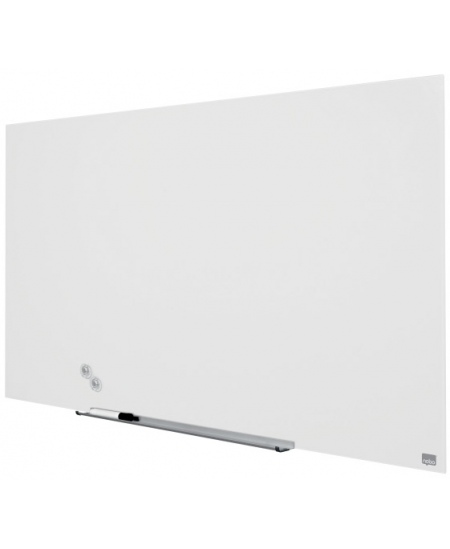 Magnētiskā stikla tāfele NOBO, platekrāna, 126x71 cm, 57, alumīnija rāmis, balta