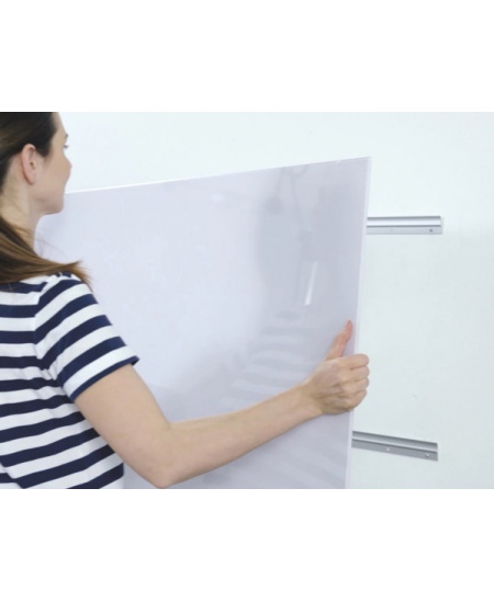 Magnētiskā stikla tāfele NOBO, platekrāna, 126x71 cm, 57, alumīnija rāmis, balta