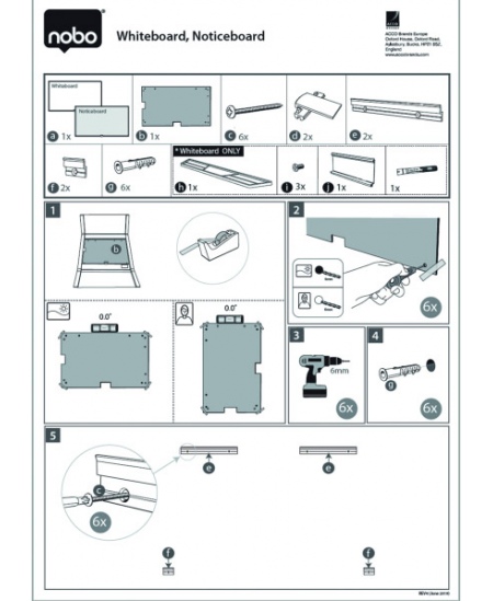 Magnētiskā stikla tāfele NOBO, platekrāna, 126x71 cm, 57, alumīnija rāmis, balta