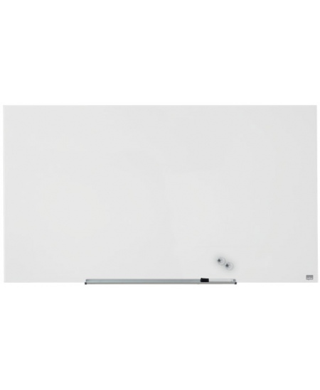 Magnētiskā stikla tāfele NOBO, platekrāna, 100x56 cm, 45, alumīnija rāmis, balta