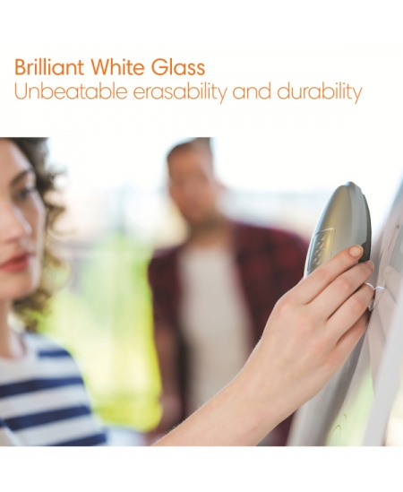 Magnētiskā stikla tāfele NOBO, platekrāna, 100x56 cm, 45, alumīnija rāmis, balta