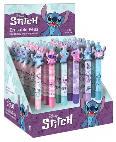 Bērnu automātiska dzēšamā lodīšu pildspalva DISNEY Stitch Pastel