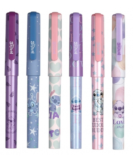 Bērnu gēla pildspalva ar vāciņu DISNEY Stitch Pastel