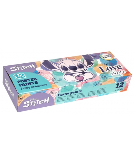 Guaša DISNEY Stitch Pastel, 12 krāsas pa 20 ml