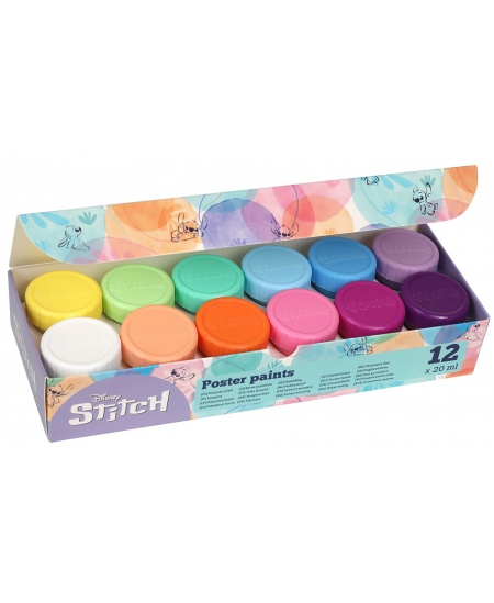 Guaša DISNEY Stitch Pastel, 12 krāsas pa 20 ml