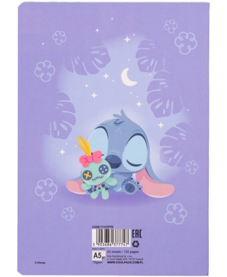 Burtnīca rūtiņās DISNEY Stitch Pastel Nr. 4, A5, 60 lapas, 70 gsm