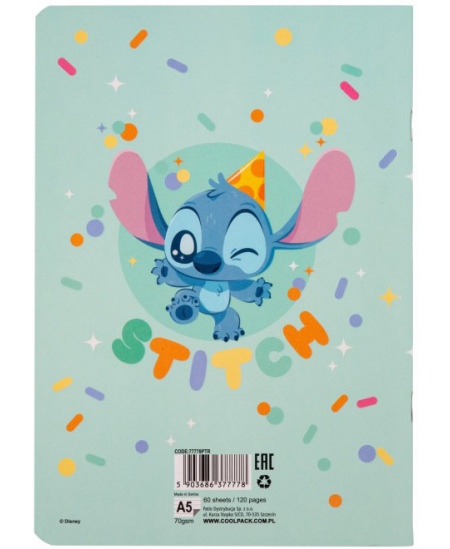 Burtnīca līnijās DISNEY Stitch Pastel Nr. 4, A5, 60 lapas, 70 gsm