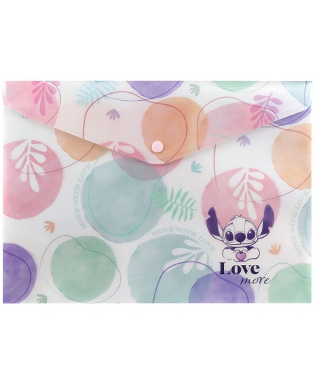 Mape (aploksne) DISNEY Stitch Pastel Nr. 3, ar spiedpogu, A4