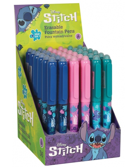 Dzēšamā tintes pildspalva DISNEY Stitch Blue, dažādi dizaini