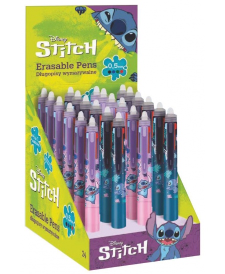 4 krāsu automātiska dzēšamā lodīšu pildspalva DISNEY Stitch Blue