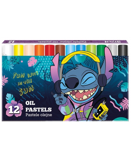 Eļļas pasteļi DISNEY Stitch Blue, 12 gab.
