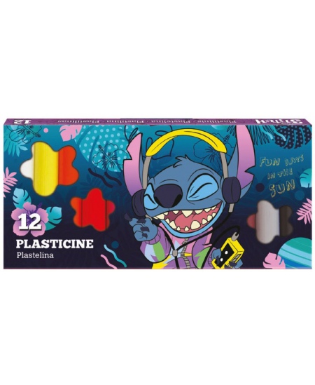Plastilīns DISNEY Stitch Blue, apaļš, 12 krāsas
