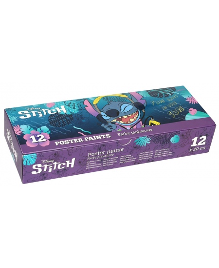 Guaša DISNEY Stitch Blue, 12 krāsas pa 20 ml