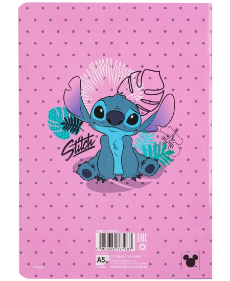 Burtnīca līnijās DISNEY Stitch Blue Nr. 3, A5, 32 lapas, 70 gsm