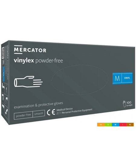 Vienreizlietojamie vinila cimdi SANTEX, bez pūdera, M izmērs, 100 gab.