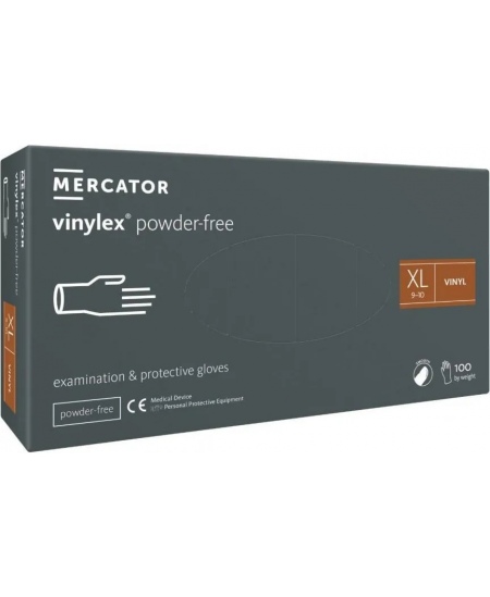 Vienreizlietojamie vinila cimdi SANTEX, bez pūdera, XL izmērs, 100 gab.