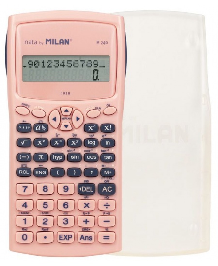 Kalkulators MILAN M240, 12 cipari, antibakteriāls, rozā krāsas