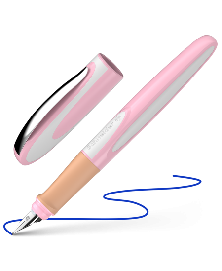 Tintes pildspalva SCHNEIDER Ray, kreiļiem, rozā balts korpuss