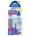 Tintes pildspalva PELIKAN Griffix-4, kreiļiem, Lovely Pink, blisterī