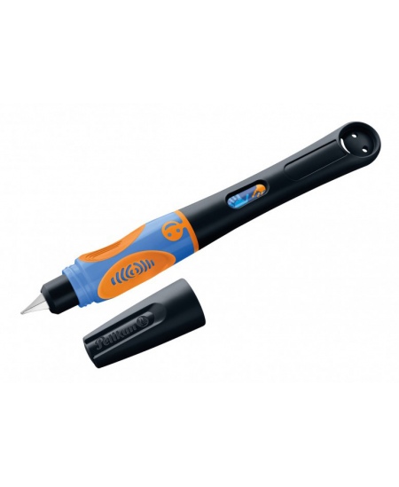 Tintes pildspalva PELIKAN Griffix-4, kreiļiem, Neon Black, blisterī