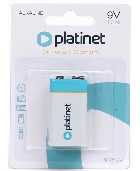 Baterija PLATINET Alkaline 6LR61 (krona), 1 gab.