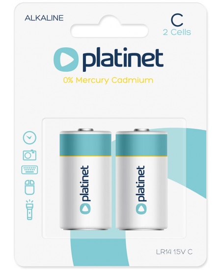 Baterijas PLATINET Alkaline LR14 C, 2 gab.