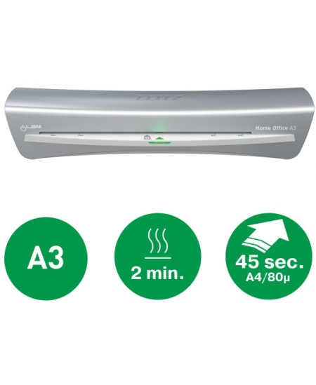 Laminēšanas aparāts LEITZ Home Office A3, pelēkā krāsā