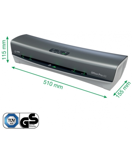 Laminēšanas aparāts LEITZ OfficePro A3, sudraba krāsā