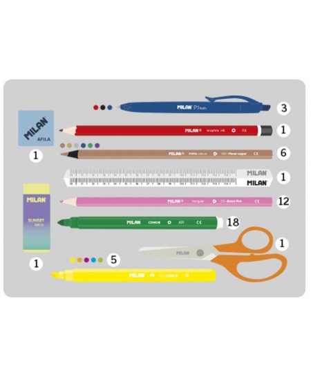 Penālis MILAN Sunset, trīs nodalījumu, pildīts, tirkīza krāsā