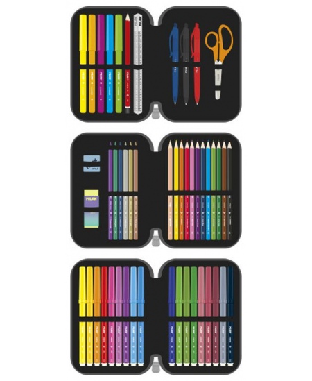 Penālis MILAN Sunset, trīs nodalījumu, pildīts, tirkīza krāsā