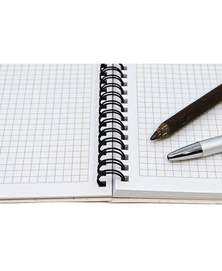 Spirālveida piezīmju grāmatiņa SM-LT ECO Art, A5, 70 lapas, ar kvadrātiņiem