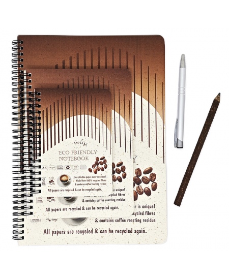 Spirālveida piezīmju grāmatiņa SM-LT ECO Art, A5, 70 lapas, ar kvadrātiņiem