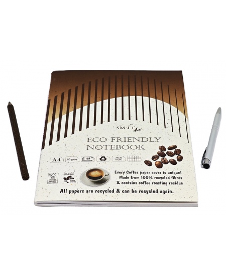 Piezīmju grāmatiņa, piešūta SM-LT ECO Art, A4, 48 lapas, ar kvadrātiņiem