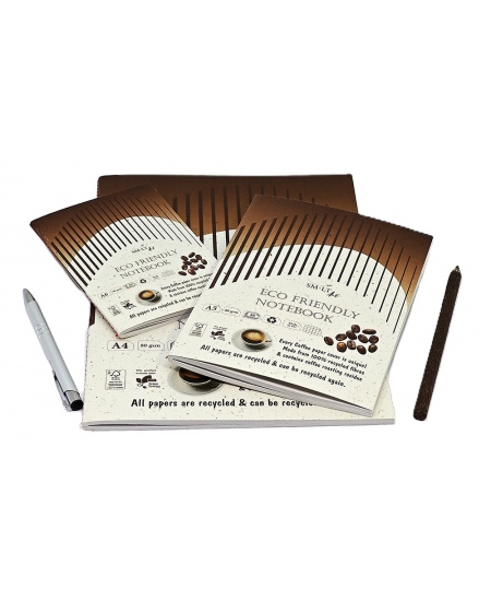 Piezīmju grāmatiņa, piešūta SM-LT ECO Art, A4, 48 lapas, ar kvadrātiņiem