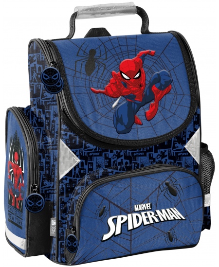 Mugursoma sākumskolēniem PASO Spiderman, zila