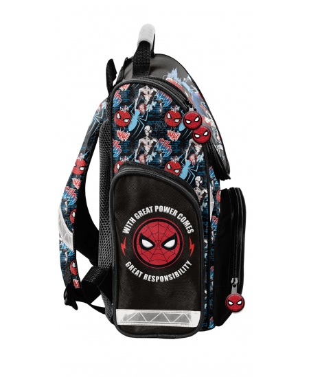 Mugursoma sākumskolēniem PASO Spiderman, melna