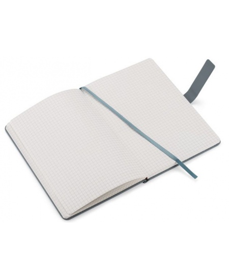 Piezīmju grāmatiņa SCRIBO, A5, kvadrāti, eko āda, gaiši zila