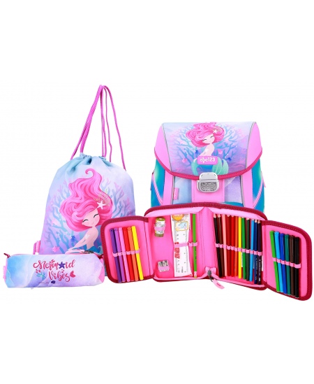 Mugursoma ar piederumiem ABC123 Mermaid, 4 daļu komplekts